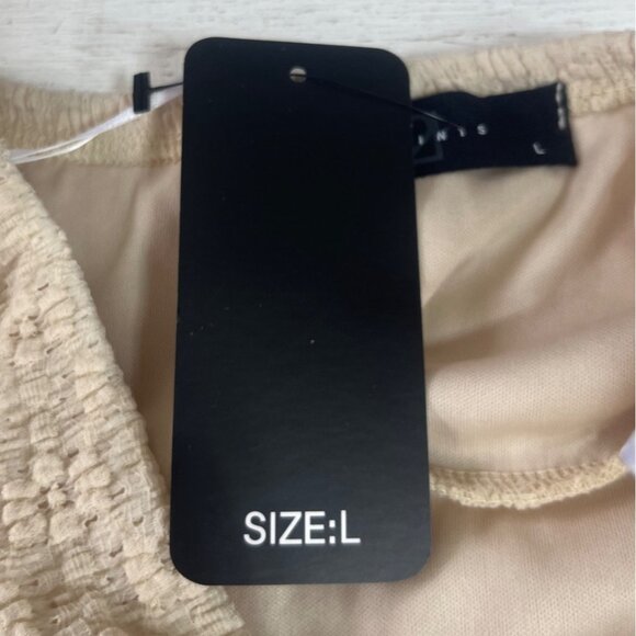 21 Saints Textured Strapless Tube Top Large Neutral Beige New - Picture 9 of 9